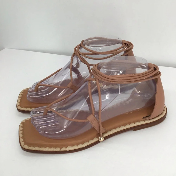 Antonio Melani The Nat Note Alhambra Leather Boho Ankle Wrap Sandal NWOT Size 8 - Picture 3 of 10